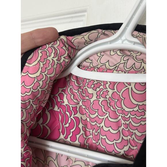 Lilly Pulitzer Reversible Floral Print Black Quilted Puffer Vest Size Medium - Picture 7 of 7